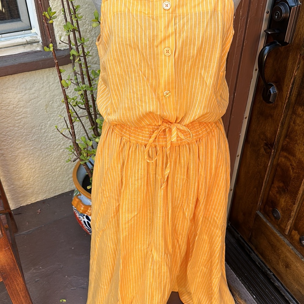 Matching Orange and White Skirt Set
